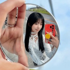감성 휴대용 볼록 거울 미니 반사 여행 SNS 구도 9.5cm