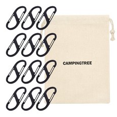 露營樹 S 型登山扣 9cm+ 小袋套組, 黑色的