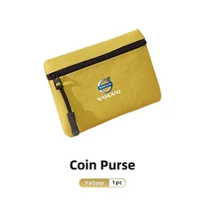 동전 지갑 돈 ID 카드 가방 볼보 AWD C30 C70 S60 S80 S90 T6 V40 V50 V60 V70 V90 XC40 XC60 XC70 XC90, 01 Yellow