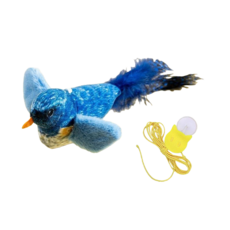 BAILUO BIRD 貓玩具 模擬鳥 耐抓咬 附貓薄荷 懸掛逗貓玩具, 1個, 藍色叫叫鳥