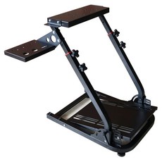 레이싱휠 거치대 운전 핸들 시뮬레이터 브레이크 시트 컨트롤러 시뮬레이션, 1개, 블랙 스탠드 기어+핸드브레이크있음, 기본 색상