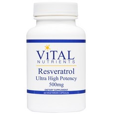 ViTAL NUTRIENTS 白藜蘆醇素食膠囊 500mg, 60顆, 1罐
