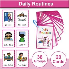 스펠링 영어 단어 학습 카드 교육 장난감 일정 인지 게임 선물, [01] Daily Routines, 1개