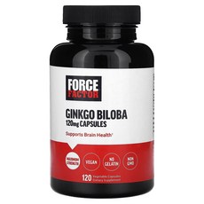 포스팩터 FORCE FACTOR Ginkgo Biloba 120 mg 120 Vegetable Capsules, 1개