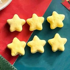 크리스마스 별 마시멜로우 식용 케이크 디저트 데코 장식 옐로우 20개입, 핑크 나무 4개