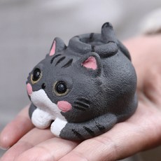 創意可愛貓咪茶寵擺件茶桌茶盤裝飾品茶玩精品茶道配件茶具小擺件, 1個, 胖墩墩貓咪