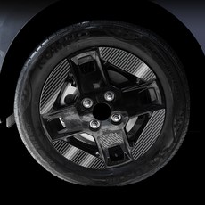 레이 EV 순정 14인치 홀로그램 휠스티커 튜닝 휠마스크 랩핑 필름, 레이EV 14인치 / 카본무광 (세트)