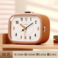 兒童鬧鐘專用初中生小學生起牀神器女孩擺臺式時鐘桌面學生鬧鐘, HL-8038-棕色:如图