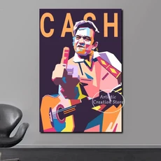 유명한 조니 캐시 기타 미국 농촌 음악 가수 포스터 레트로 캔버스 인쇄 벽 그림 거실 예술 홈 장식, 04 20X30cm Unframed, 15 s
