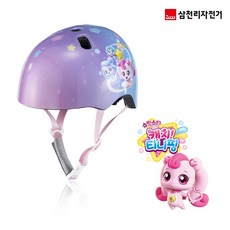 삼천리 캐치티니핑 정품 슈팅스타 어반헬멧 퍼플 하츄핑 캐릭터 여아 자전거 킥보드 보호장구, 삼천리 캐치티니핑 어반헬멧, 1개