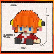 반다이 은혼 신노스케 캐릭터 피규어 학생 선물 블록, 프리사이즈, 1개, 코쿠시보 쿠로사키-3