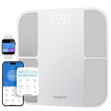 인쿨라 체중계 가정용 체중계 체중계 블루투스 체중계 고급 블루투스 체지방 저울 가정용 체중계 모던 디자인, 흰색, 1개, RJ7024