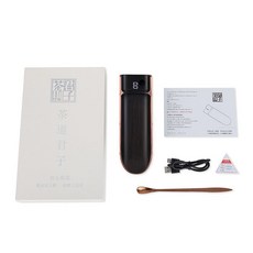 茶葉秤智能電子秤茶則茶器 家用小型普洱量茶咖啡稱重迷你精準克秤, 紅銅色(19.5*6.4cm)*充電