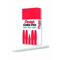 Pentel Arts 컬러 펜 페일 오렌지 12개 박스 (S360-116), 실버 그레이