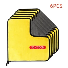 1/2/6PCS 청소 수건 세차 건조 천 마이크로 화이버 케어 페이스 미용, 04 Yellow30x30 6pcs