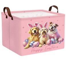 ASKETAM 아동용 대형 빈 부활절 바구니 패브릭 맞춤형 토끼 달걀 부활절 선물 바구니 남아 및 여아용 (토끼 마술사 부활절 달걀), 도그 핑크