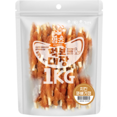 멍쵸 먹보대장 대용량 강아지간식, 1kg, 1개, 치킨꽈배기껌