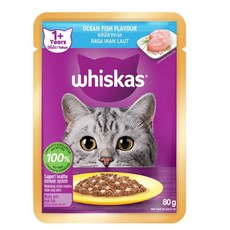 Whiskas 偉嘉 貓濕糧包, 80g, 1個, 海魚