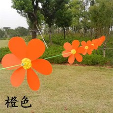 줄 바람개비 만국기 회전 오색 유치원 주유소 행사, 1개, 10m 낚싯줄/오렌지 바람개비