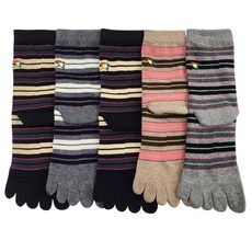 아놀드파마 여성 패션 발가락양말 무좀양말 장목 줄가라 기능성 5족 세트 949318