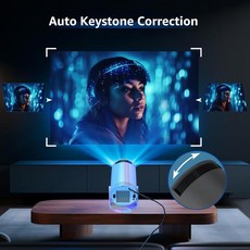 PYHO 프로젝터 4K 스마트 미니빔 빔프로젝터 휴대용 구름대 프로젝터 자동 초점 초고화질, HY300