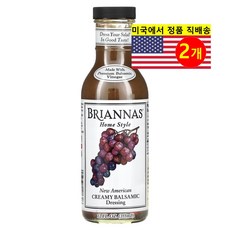 Briannas 건강하고 풍미가 좋은 뉴 아메리칸 크리미 발사믹 드레싱 355ml 2개