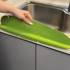 KOEWEI 주방 설거지 싱크대 물막이 나뭇잎 모양 물튐방지, 1개, 그린