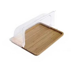 사각돔 카페진열대 쟁반 빵진열트레이 투명커버 디저트, 32.5x26.5x2cm 수직 더블 플랩