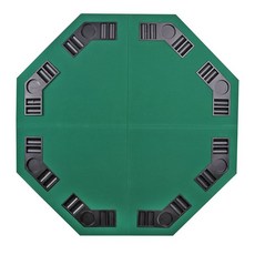 便攜小型八角桌麵折疊桌子德撲籌碼德州撲剋桌德州撲剋麻將德州桌 狄奧德州撲剋折疊桌 撲桌 撲剋桌, 綠色4折普通絨布無圖案, 1個