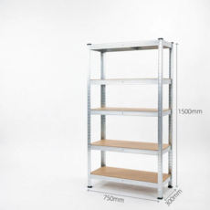 무볼트 조립식 경량랙 앵글 선반 베란다 창고 수납장 5단, 1개, 은색  1500x750x300mm