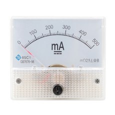 shangren 회로 테스트용 아날로그 전류 패널 미터 DC 전류계 암페어 테스터 게이지 선택할 다중 측정 범위, 64x63x56mm, 다른, 0-500MA, 1개