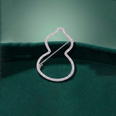 라인스톤 도금 실버 브로치 여성용 고급 지르코니아 크리스탈 인조 크리스탈 옷핀 코트 정장 데일리 패션 액세서리