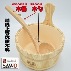 無品牌 實木4L桑拿房專用小木桶 汗蒸淋浴水桶, 1個, 單木勺一衹 無桶