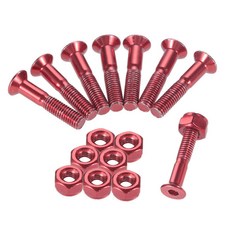 너트 8개 탄소강 스케이트 보드 트럭 나사 롱 교량 교체 네일 볼트 하드웨어 25.4mm/1, Red 8pcs, Red 8pcs