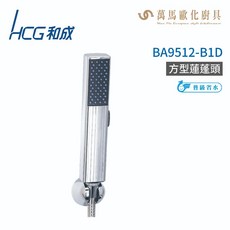 HCG 和成 BA9512-B1D 方形蓮蓬頭 (不含掛座及軟管), 1個, 銀色