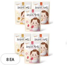 맘스미 큐브요거트랑 과일칩 3종 x 2p 세트, 8세트, 배 + 사과 + 딸기, 72g