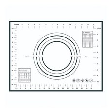 실리콘 베이킹 매트 미끄럼 방지 230°C 쉬운 청소 식품 등급 주방 반죽 롤링 페이스트리 시트, Black, S