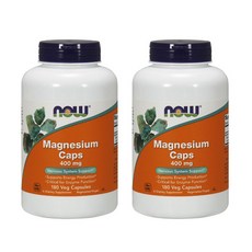 미국 Now Foods 마그네슘 400mg 180캡슐 x 2통 (마그네슘 효능), 180정, 2개