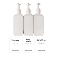 뉴앤룩 폴리공병 디스펜서 600ml 화이트3p + 스티커3종, 화이트, 1개