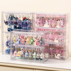 키링 보관함 투명 인형 가챠 진열대 거치대 케이스 정리함, 1개