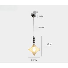 華燈惠 法式包豪斯風星星造型吊燈 玄關臥室適用輕奢玻璃小吊燈, 三球-23cm-玻璃燈罩透明電線, 三球-23cm-玻璃燈罩透明電線