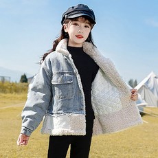 베비포 초등학생 뽀글이 양털 레이어드 청자켓 CR2