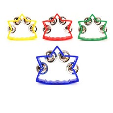 아이들이 연주하기 편한 별 모양 탬버린 X 4개입, 레리 미니 스타_탬버린 색상골고루