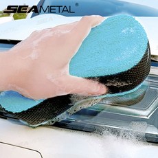 SEAMETAL 세차 스폰지 자동차 흡수 고수 청소 관리 대형 세척, Random color 1pc, 1개