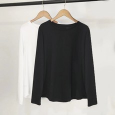 男女素T 長袖T恤 男 大尺碼衣服 圓領 素T SHIRT 男生上衣 內搭衣 男衛生衣, 黑色