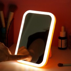 芯芯媽咪 LED美妝鏡 補光燈鏡子 三種光色 可調亮度 桌面化妝鏡, 白色(White)