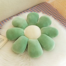 허니잼 예쁜 꽃 쿠션 모찌 방석 사무실 의자 엉덩이방석 35cm, 그린