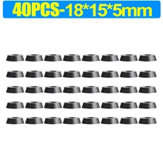 8/40Pcs 고무 패드 바닥 보호기 테이블 의자 가구 다리 커버 스피커 캐비닛 하단 검정색 팁 흡수기 미끄럼 방지 가스켓, 40pcs 18x15x5mm
