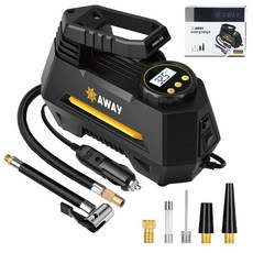 어웨이 타이어 공기주입기, 1개, 블랙