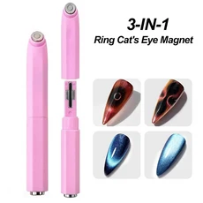  3-in-1 더블 원형 홀 캣아이 마그넷 스틱 3D 블랙 홀로우 대각선 효과 캣아이 마그네틱 펜 DIY 살롱 매니, 05 TB124-1